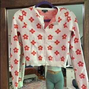 Floral soft crop cardigan